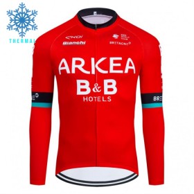 Wielershirt 2024 Arkea-B B Hotels Winter Thermal Fleece - Rood